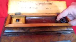 Early 1800's Antique Burl Wood Lap Desk with Secret Compartments