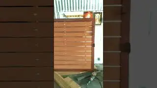 compound gate work with wpc plank #shorts #welding #irongate #mildsteelgate #house #homedesign