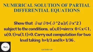 Important Example on Heat Equation||Numerical Solution of PDE || Dr. Sujata T @mathsforall