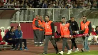 Povreda Evertona na utakmici Vojvodina - Partizan