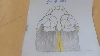 how to make two best friends drawing easy /how to draw two best friends girl easy //art by Noor