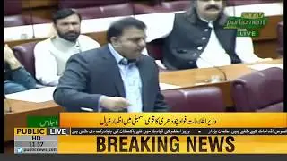 Information minister Fawad Chaudhry calls PPP and PML-N daku and chor in NA session