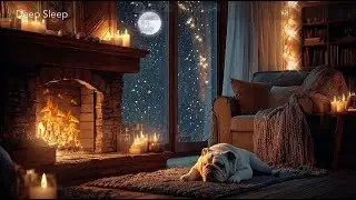 Soft Guitar Music for Sleep 🌙 Cozy Fireplace & Deep Calm