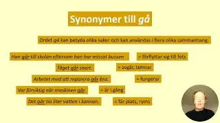 Synonymer till gå