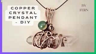 Crystal Pendant Tutorial/ Easy Copper wire work, Green Agate