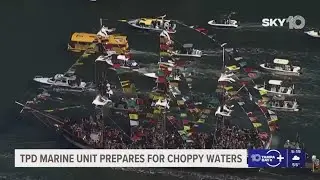 Tampa police marine units prepare for choppy waters during Gasparilla