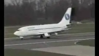 SOBELAIR B737-200 scary Touch & Go at EBCI