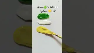 Green 🍏 + white 🐻&zwj;❄️ + yellow 💛= ?? #satisfying #colourmixing #art #colour #drawing #viral #shorts