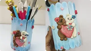 Make an organizer from ice-cream stick /icecream se Organizer  kese bnaye 🌺💫. #diy #icecream