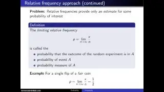 Relative frequency approach (limiting case)