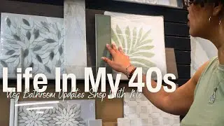 Old&nbsp;Bathroom&nbsp;Updates & Ideas, New Tile, Shop With Me Floor & Decor, Over 40 Vlog