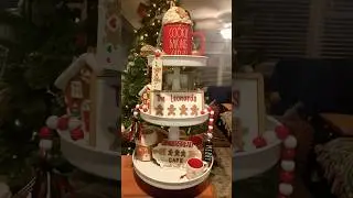 Tier tray decorations with Rae Dunn and more!!! #christmas #merrychristmas