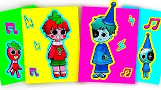 DIY Whimsical & Wacky Paper Dolls! 🍓🤡 Neon Colorblock Fashion, Adorable & Quirky Outfits! ✨