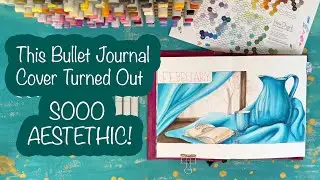 February Bullet Journal Cover | Still Life Illustration in Blue & Pink