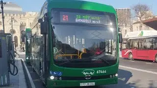 Bakı 21 nömrəli elektrik avtobus. Səfər(Əhmədli m/st ➡️ Gənclik parkı)
