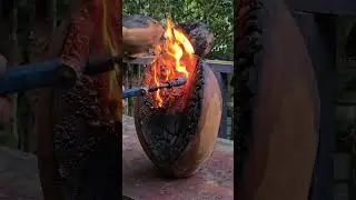 Dragons breath. Shou sugi ban artwork made from an ancient wood in New Zealand 