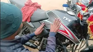 Tvs sports bike company graphics sticker installation in 2024