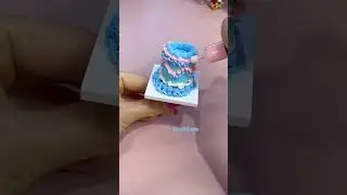 Hand-piped blue clay cake with mini roses &mdash; a sweet floral fantasy!#handmade #cakes #diy #mini