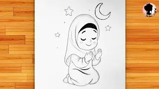 How to draw a Cute Muslim Girl|| Cute Muslim Girl Drawing Very easy - Pencil Sketch of a Cute Girl 