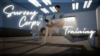 【MMD Shingeki No Kyojin】Survey Corps' Training - Side to Side 【Levi Erwin Eren】