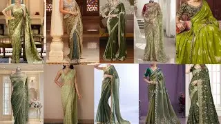 2026💚Green Saree Design For Mehendi /Green Saree Design/Party Wear Saree 