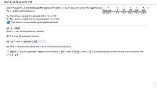 Goodness of fit test of a Binomial Distribution