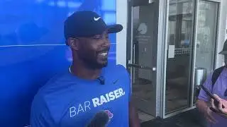 Boise State running backs coach James Montgomery talks after fall camp practice No. 8 on Wednesday