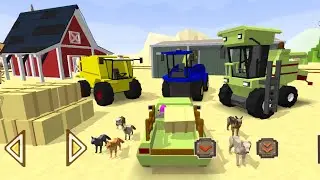 How to drag and storage hay bales for the winter - Blocky Farm & Racing Simulator 22 | game play