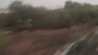 Intercity Express Running Site View. Rain Start