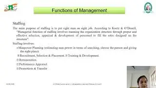 LS 2 | Functions of Management | Mrs A RAJALAKSHMI |  AP | Commerce IT|SNS Institutions