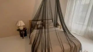 Black Conical Mosquito Net 2 Opening - Bed Canopy for Single to King-Sized Beds