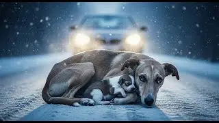 A Mother Dog’s Last Hope on a Frozen Road
