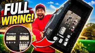 How to connect the inbuilt amplifier bass tube to the high input of the car music player