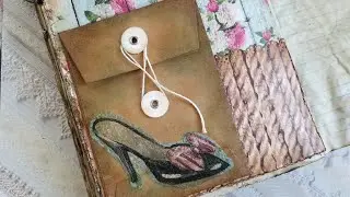 Altered Dollar Tree Composition Book. Vintage meets Shabby Chic. Part 11.