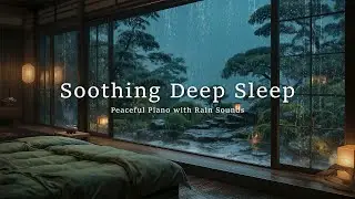 3 Hours Relaxing Sleep Music with Rain Sounds on the Windows - Heals the Mind, Body and Soothing