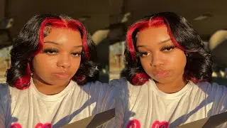 Red Skunk Stripe Wig Install | 13x4 Body Wave Amazon Wig