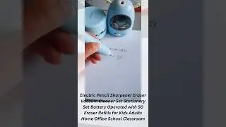 Electric Pencil Sharpener Eraser Vacuum Cleaner Set Stationery Set Battery Operated with 50 Eraser R