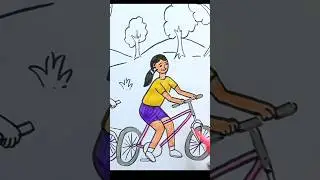 World Bicycle Day Drawing/ How to draw Bicycle #shorts #drawing #art #ytshorts
