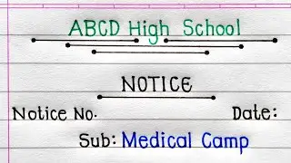 Write a Notice on Free Health Check-up Camp | Medical Camp Notice Writing |