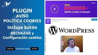WordPress: plugin aviso cookies (GDPR Cookie Consent 👍)