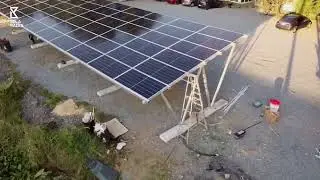 The installation of Solar Carport #canopy #solarracking #solarenergy #solarprojects #evcharging