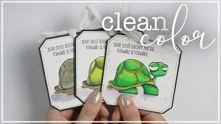 ZIG CLEAN COLOR (Rotuladores Acuarelables) 3 TAGS Scrapbooking 🐢 Colorear sellos FÁCIL