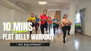 10 Mins Flat Belly Workout | No Equipment Needed | Easy Exercise to lose weight | Dance Workout |