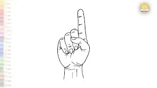 Raised index finger drawing easy | Human fingers drawing video | How to draw Raised index finger