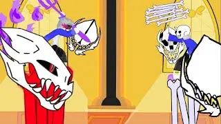 DUSTTALE SANS AND PACIFIST RUN SANS FIGHT ANIMATION (REMIX)