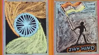 Black board Decoration ideas Republic day drawing,