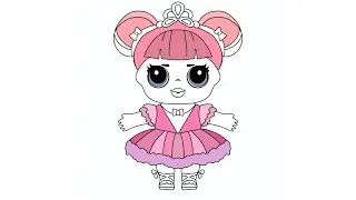 Coloring page with LOL Dolls