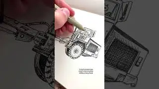 Drawing day 20 of Peachtober art challenge - squirrel driving a dump truck! #drawwithme #sketchbook