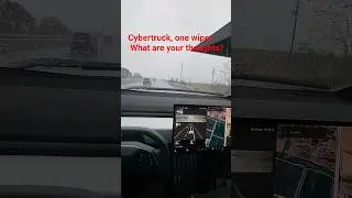 Cyber truck, one wiper in the rain #cybertruck #tesla #shorts #shortvideo #short #rain
