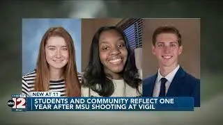 Students and community reflect one year later after MSU shooting at evening vigil